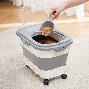 Armazenador Dobrável de Ração 15kg com Copo Medidor – ForPatas