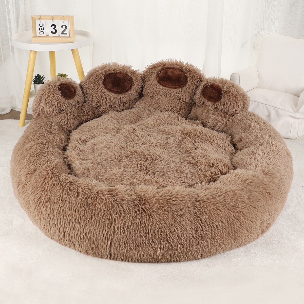 Cama Pet Pawzy™ – Formato de Pata para Conforto e Carinho do Seu Pet