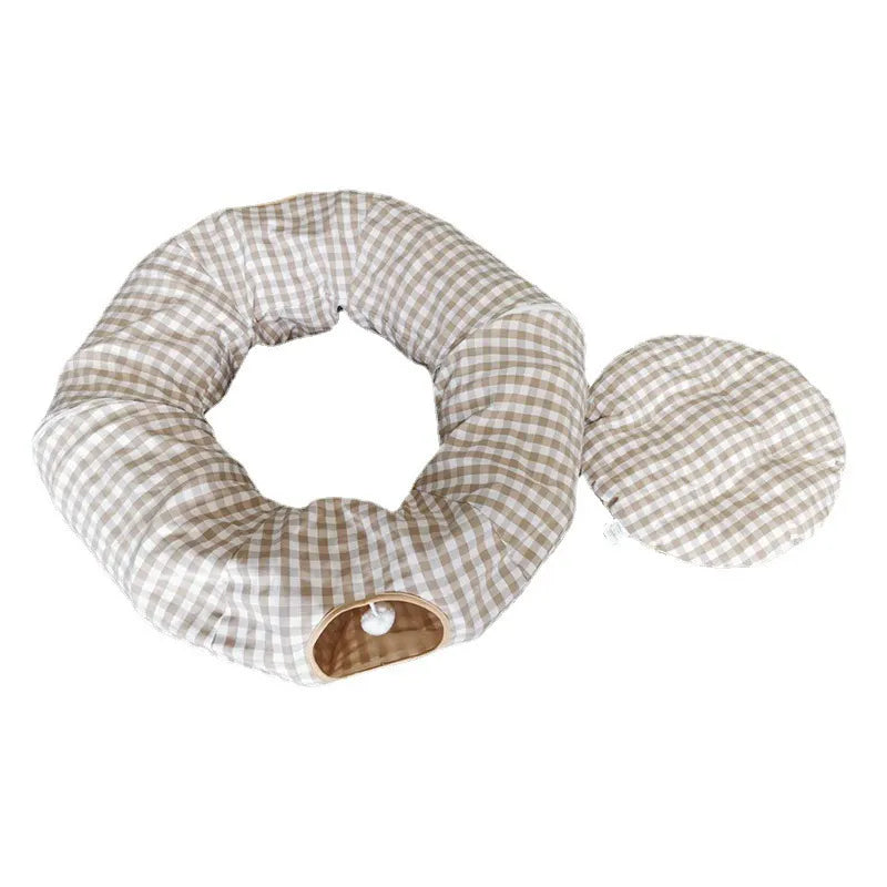 Cama 2 em 1 TunnelNest™ – Túnel Divertido + Conforto para Pets