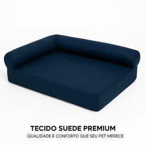 Cama Pet Premium M/G 80x60cm com Encosto Ergonômico – Lupzy™ | Conforto, Proteção e Elegância