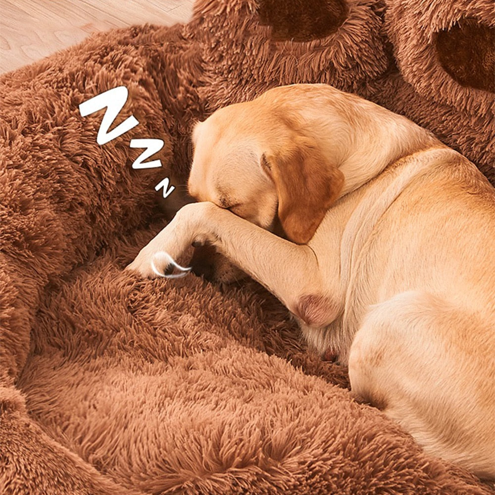 Cama Pet Pawzy™ – Formato de Pata para Conforto e Carinho do Seu Pet