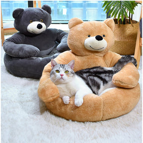 Cama Fofinha Bear para Pets Aconchego Antiestresse + Lavável – BearBed™ | Fundo Antiderrapante