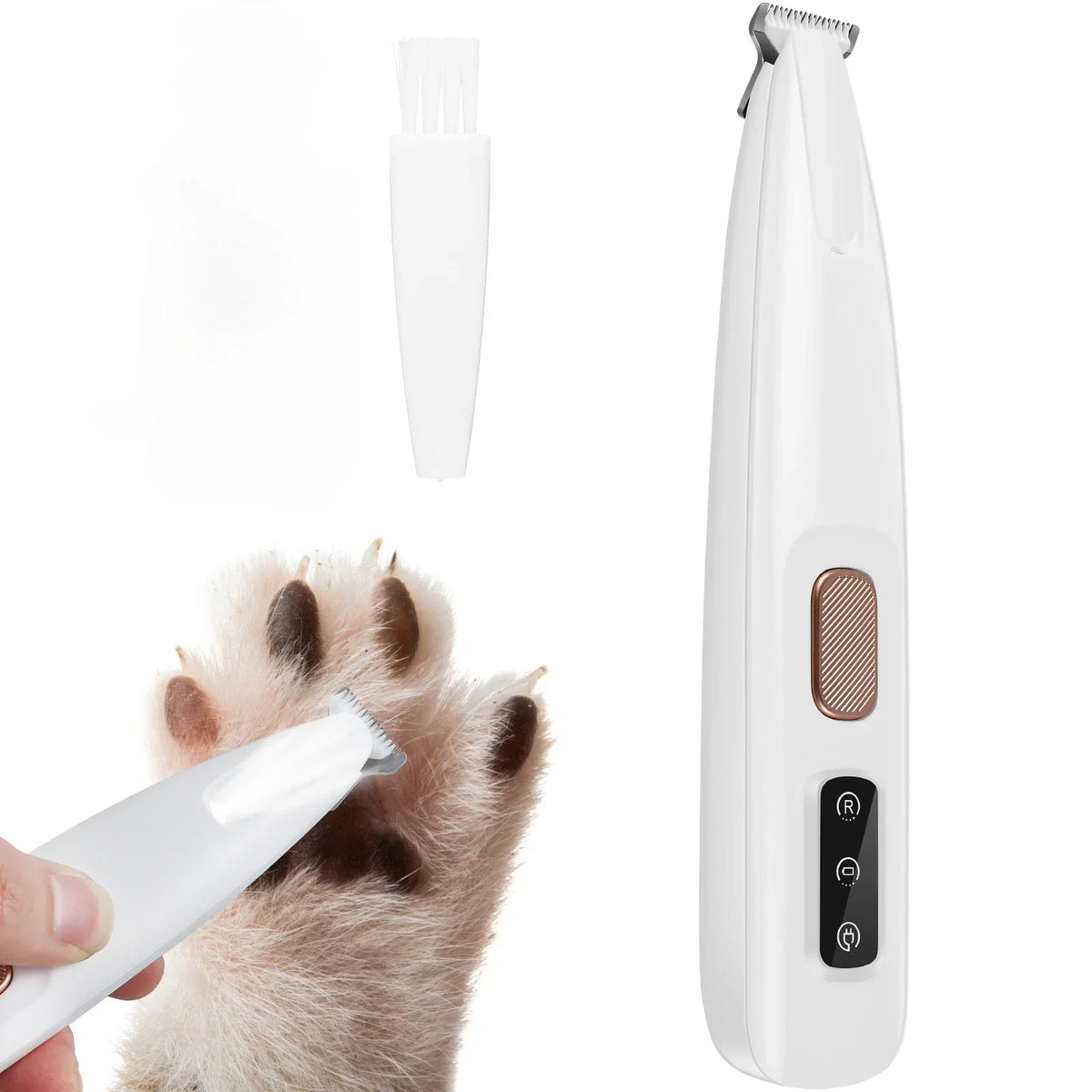Aparador Elétrico TrimPet™ – Precisão Silenciosa com LED para Cães e Gatos
