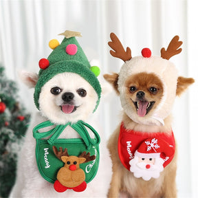 Babador & Gorro Fofo de Natal - Snouty™ | Exclusivo da ForPatas