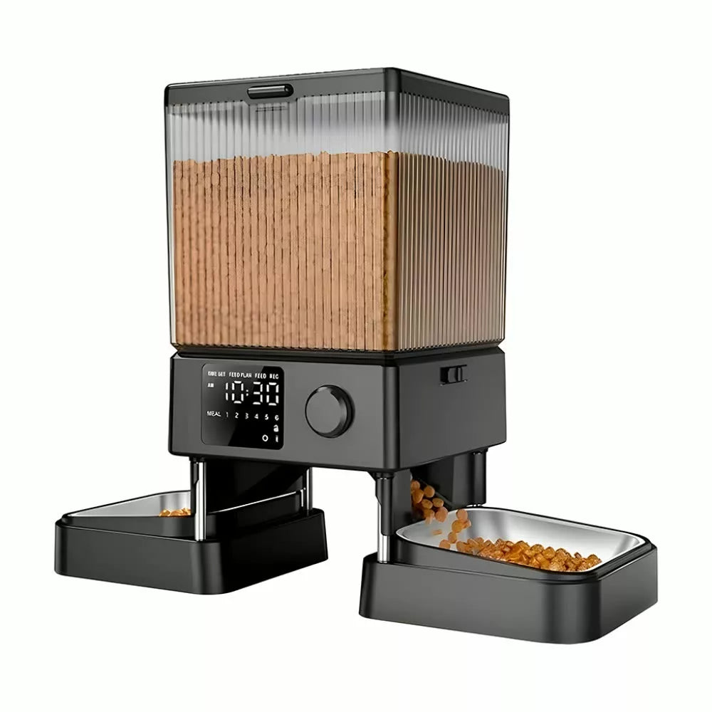 Comedouro Automático Duplo 5L com Controle de Porções para Cachorro e Gato Oneisall™