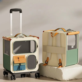 Carrinho Bolsa Mochila Mala de Transporte Pet para Viagem Cabine – TravelSafe™ | Conforto e Segurança até 15kg