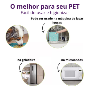 Tapete Comedouro De Lamber Para Cães Gatos Com Ventosa Pet