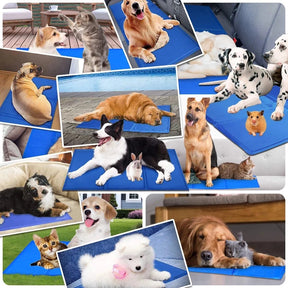 Tapete Gelado Azul para Pets Refrescante Contra Calor + Conforto Imediato