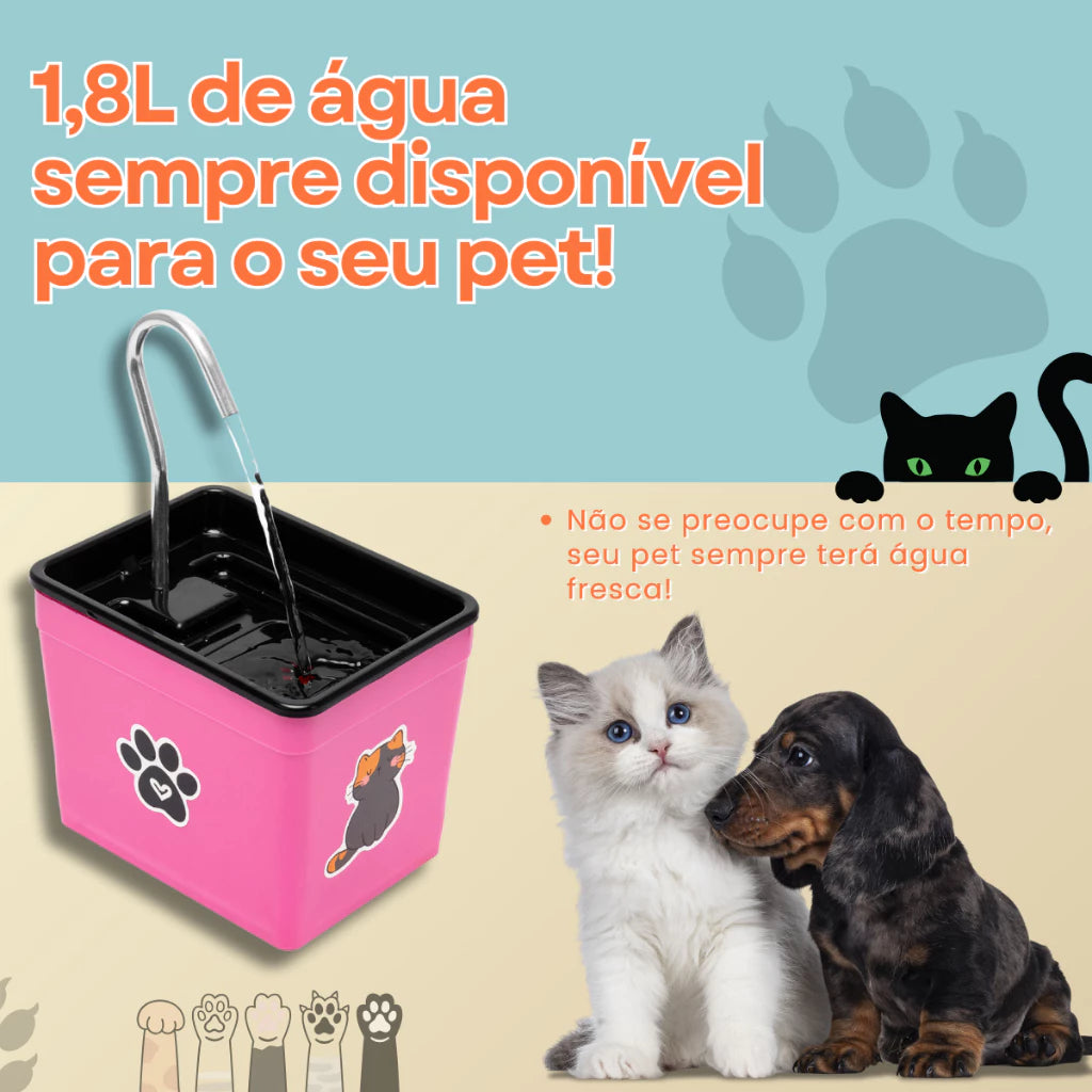 Fonte Bebedouro Automática 1,8L Silenciosa Bivolt – Snouty™ | Hidratação Saudável e Econômica