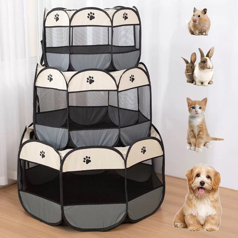 Cercadinho Dobrável e Resistente para Cães e Gatos PetHaven™