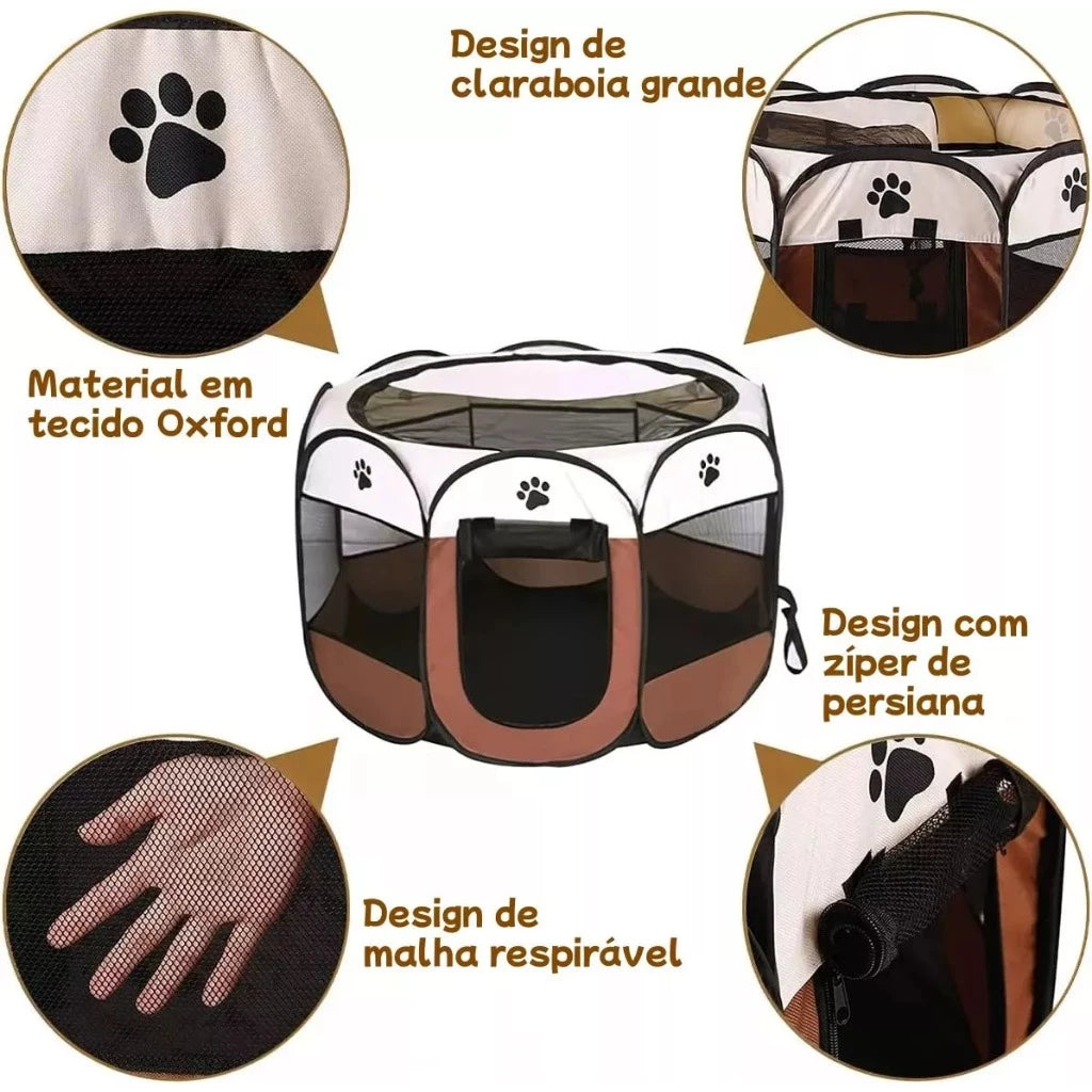 Cercadinho Dobrável e Resistente para Cães e Gatos PetHaven™