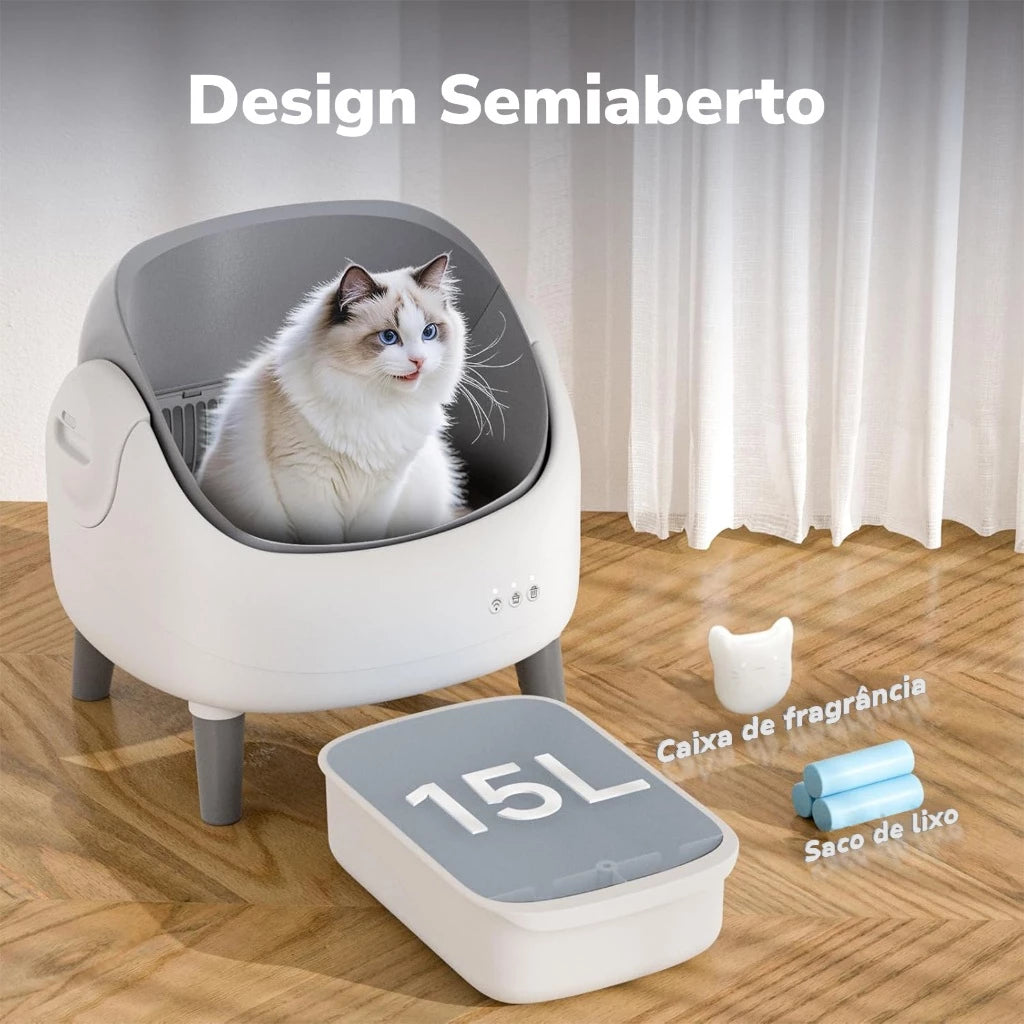 Caixa de Areia Autolimpante com App e Controle Inteligente para Gato Newpet™