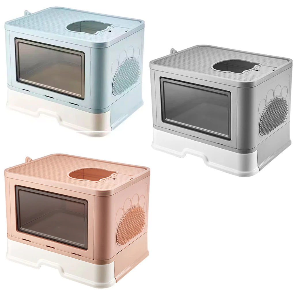 Caixa de Areia Premium Fechada com Entrada Superior e Arranhador – Snouty™ | Mais Limpeza e Zero Odor