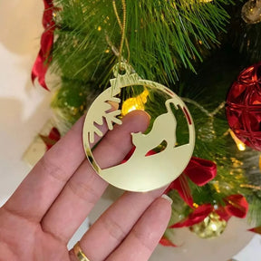 Enfeite de Natal em Acrílico Dourado Espelhado para Árvore Natalina