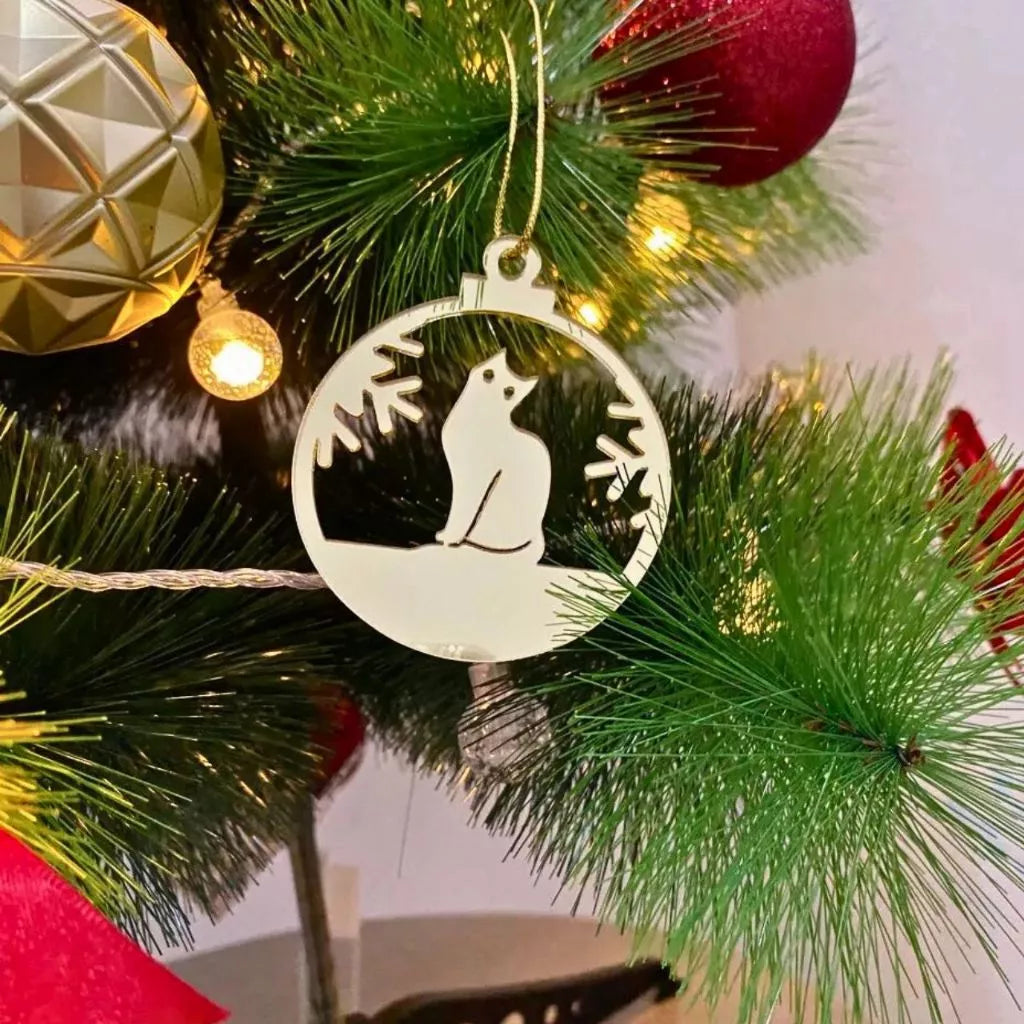 Enfeite de Natal em Acrílico Dourado Espelhado para Árvore Natalina