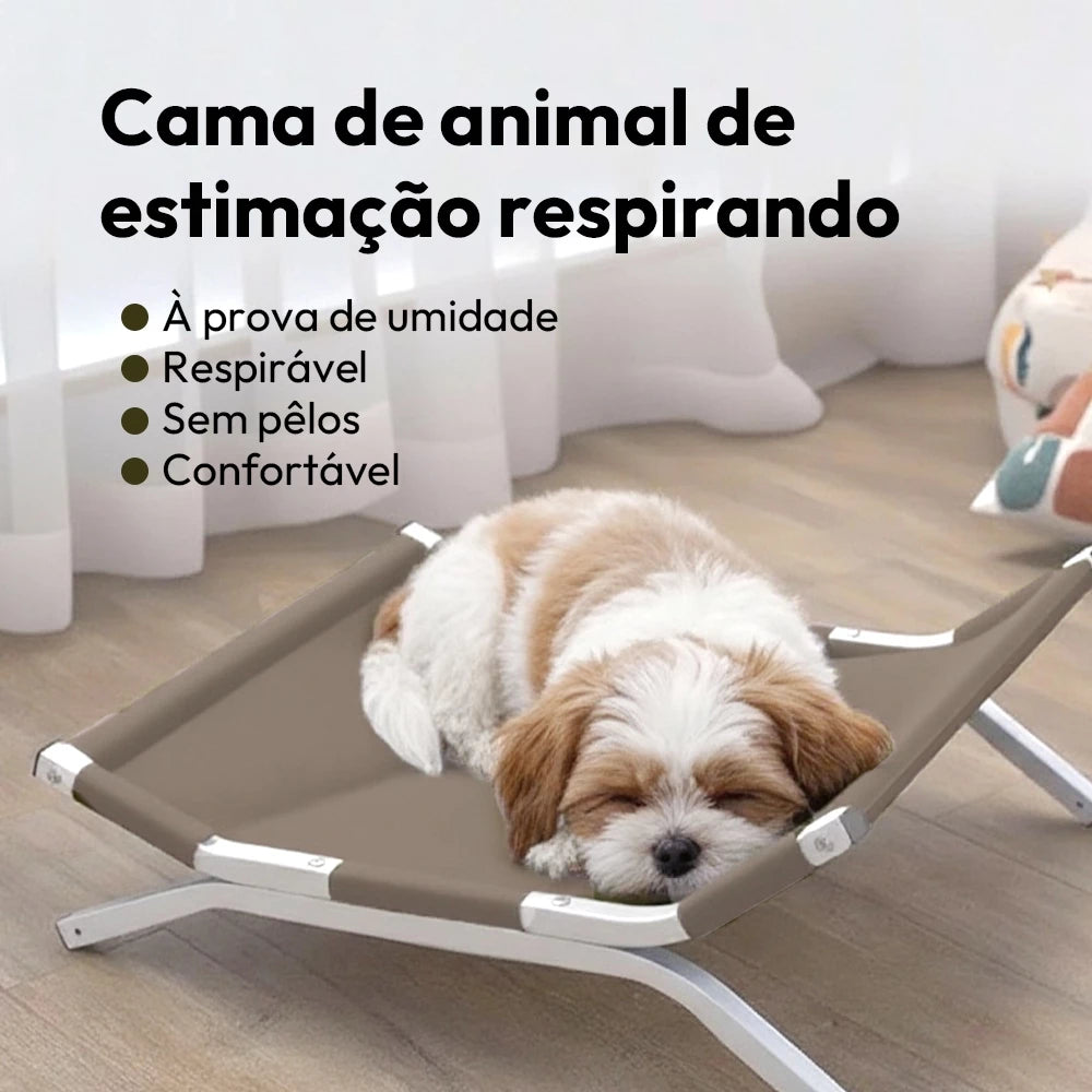 Cama Suspensa Impermeável para Cães e Gatos Pequenos e Médios – Snouty™ | Conforto Elevado em Todas as Estações