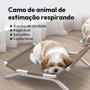 Cama Suspensa Impermeável para Cães e Gatos Pequenos e Médios – Snouty™ | Conforto Elevado em Todas as Estações