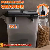 Porta Ração Hermético até 15kg com Vedação Completa e Pá Dosadora – Mecpet™ | Proteção Total e Organização