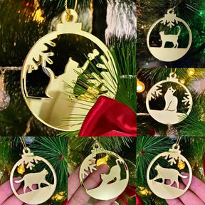 Enfeite de Natal em Acrílico Dourado Espelhado para Árvore Natalina