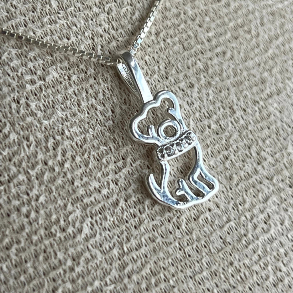 Colar Pets Love em Prata 925 + Zircônias com Pingente de Cachorro ou Gato – Lupzy™ | Amor Pet em Forma de Joia