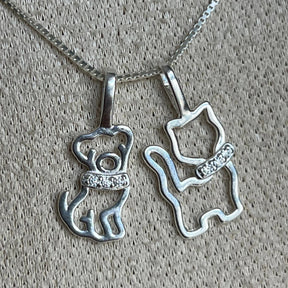 Colar Pets Love em Prata 925 + Zircônias com Pingente de Cachorro ou Gato – Lupzy™ | Amor Pet em Forma de Joia