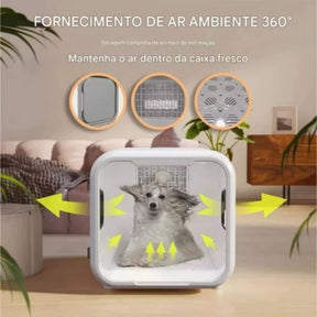 Caixa de Secagem Automática Ultra Silenciosa 360° para Cachorro e Gato 127V SmartDry™