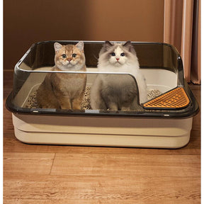 Caixa de Areia Semi Fechada Extra Grande para Gato com Pazinha Higiênica 60cm MeowSpace™