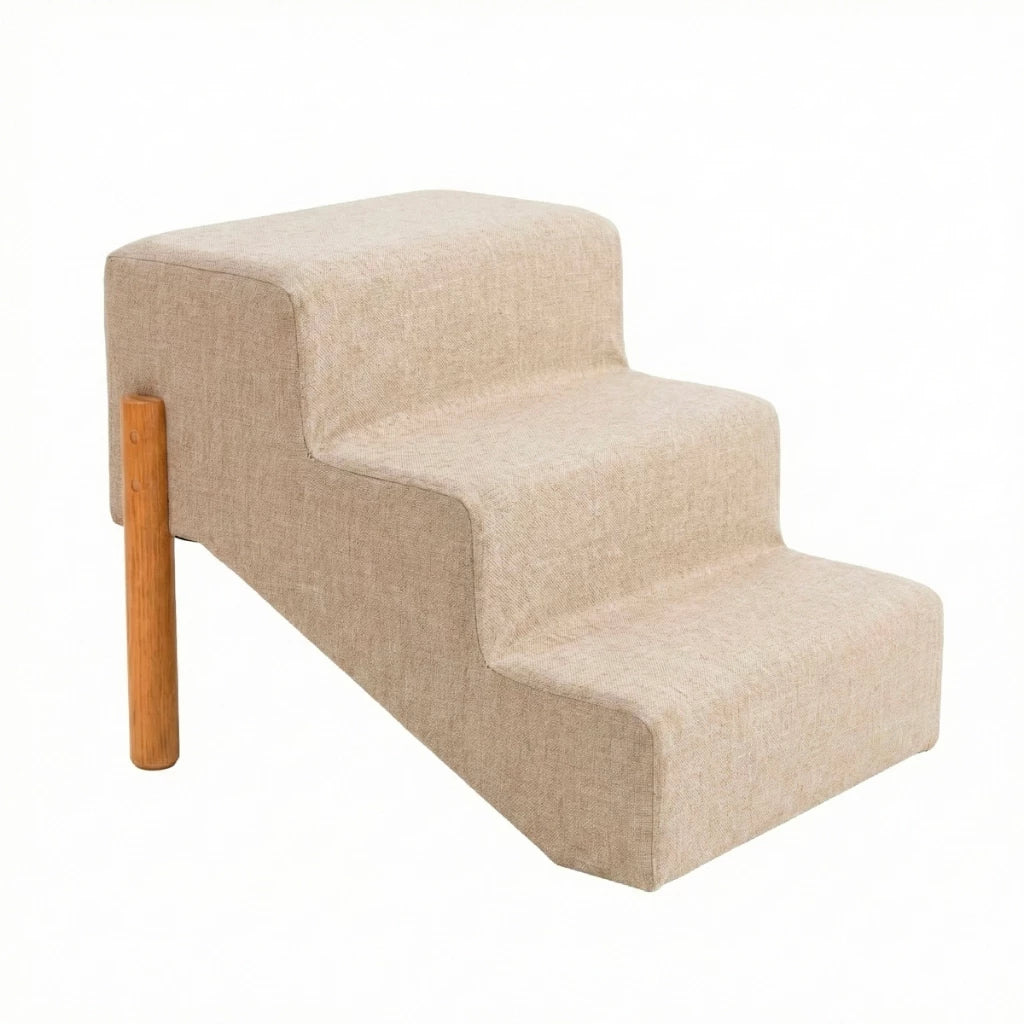 Escada Pet Linho com Pés de Madeira Antiderrapante para Cachorro e Gato até 40kg StepComfort™