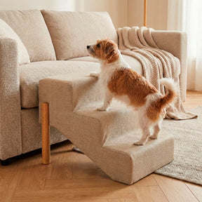 Escada Pet Linho com Pés de Madeira Antiderrapante para Cachorro e Gato até 40kg StepComfort™