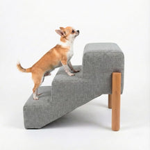 Escada Pet Linho com Pés de Madeira Antiderrapante para Cachorro e Gato até 40kg StepComfort™