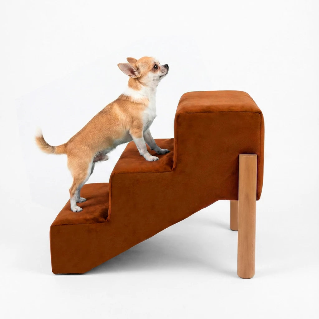 Escada Pet Linho com Pés de Madeira Antiderrapante para Cachorro e Gato até 40kg StepComfort™