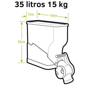 Container Porta Ração Transparente até 15kg com Vedação Hermética 35L – PlastPenser™ | Frescor, Higiene e Organização