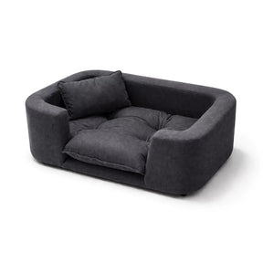 Poltrona Pet Estofada em Madeira Maciça para Cachorro e Gato com Almofada Lavável CozyWood™