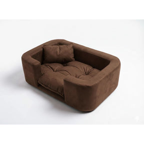 Poltrona Pet Estofada em Madeira Maciça para Cachorro e Gato com Almofada Lavável CozyWood™