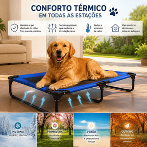 Cama Pet Para Cachorro Suspensa Elevada Lavável Impermeável Grande GG Ortopédica Até 50kg 105x61cm