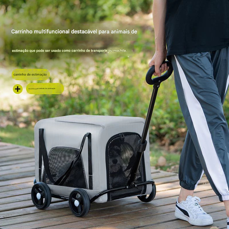 Bolsa de Transporte Multifuncional Dobrável com Rodas para Cachorro e Gato até 10kg TravelPet™
