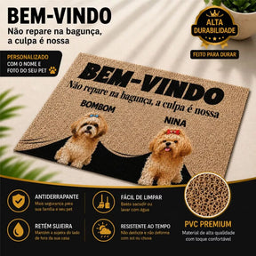 Tapete Personalizado Antiderrapante 60x40 para Pet com Nome e Raça Dogfy™