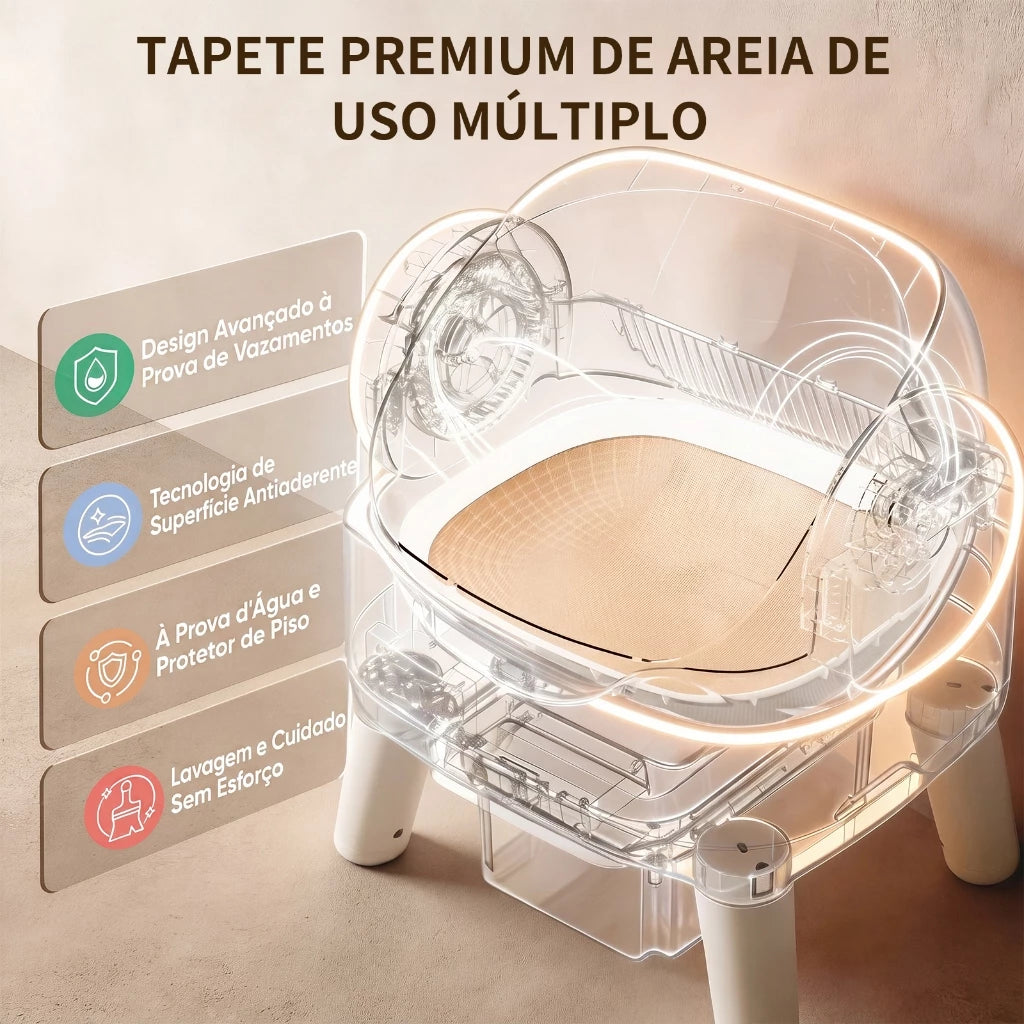Caixa de Areia Inteligente Automática Autolimpante Aberta para Múltiplos Gatos Bivolt 110-220V NewPet™