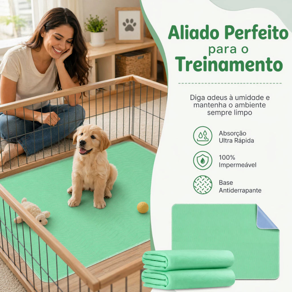 Tapete Sanitário Lavável Newpet™ 80x60cm Alta Absorção Anti Vazamento para Cachorro