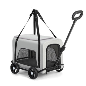 Bolsa de Transporte Multifuncional Dobrável com Rodas para Cachorro e Gato até 10kg TravelPet™