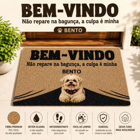 Tapete Personalizado Antiderrapante 60x40 para Pet com Nome e Raça Dogfy™