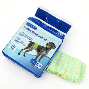Fralda Higiênica Descartável para Cachorro Macho Anti Vazamento 12 Unidades Newpet™