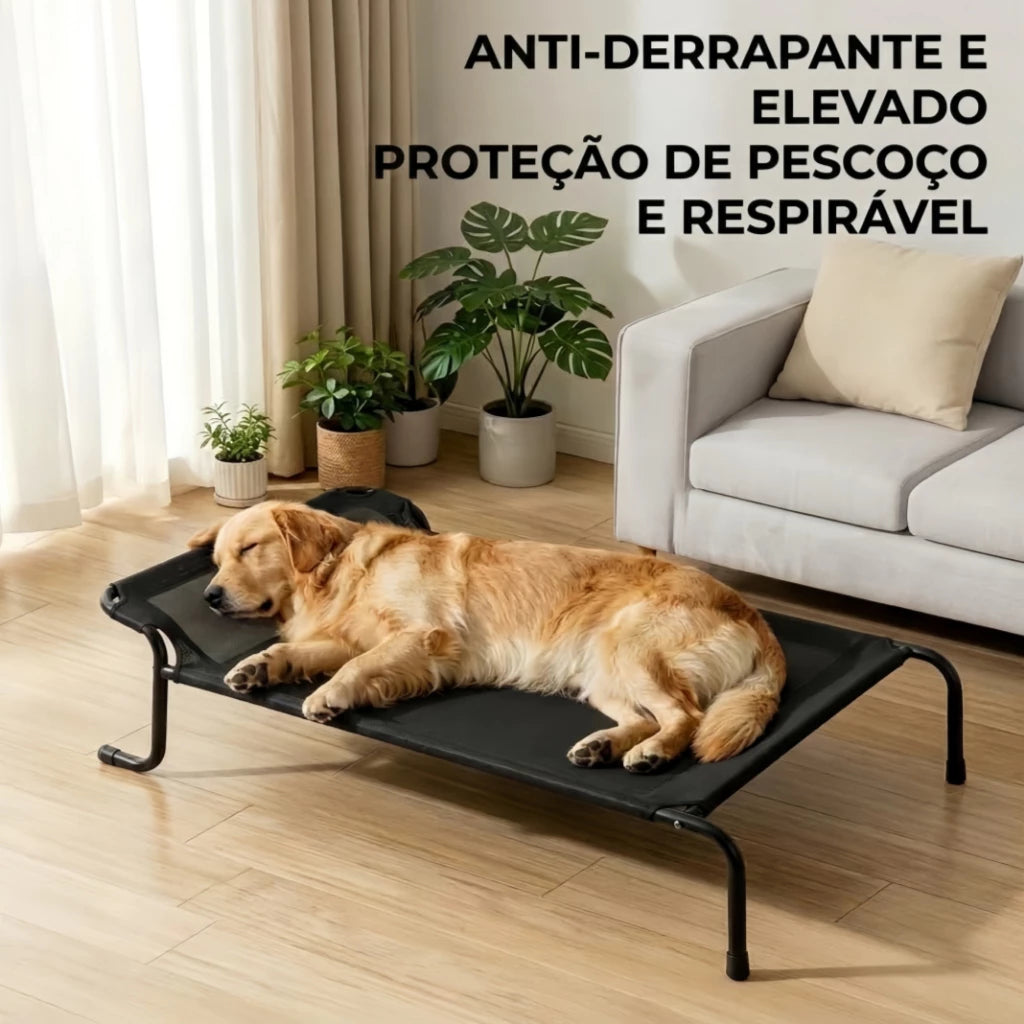 Cama Elevada 120x70cm Respirável Lavável para Cachorro Grande até 70kg Textilene Yesop