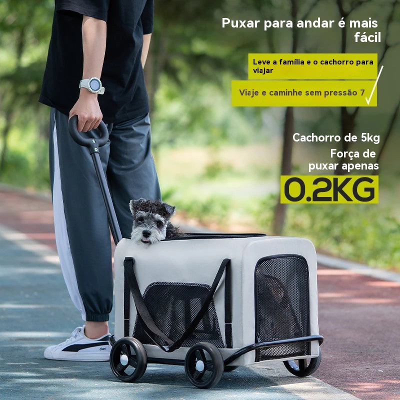 Bolsa de Transporte Multifuncional Dobrável com Rodas para Cachorro e Gato até 10kg TravelPet™