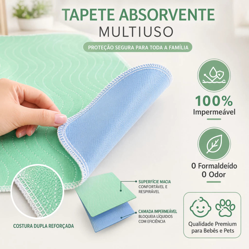 Tapete Sanitário Lavável Newpet™ 80x60cm Alta Absorção Anti Vazamento para Cachorro