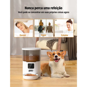 Alimentador Automático 4L Programável com Gravação de Voz para Cachorro e Gato Newpet™