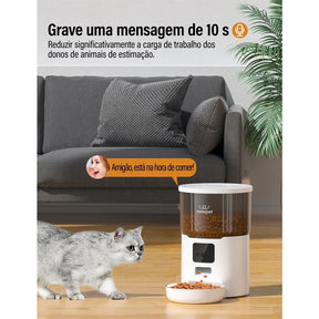 Alimentador Automático 4L Programável com Gravação de Voz para Cachorro e Gato Newpet™