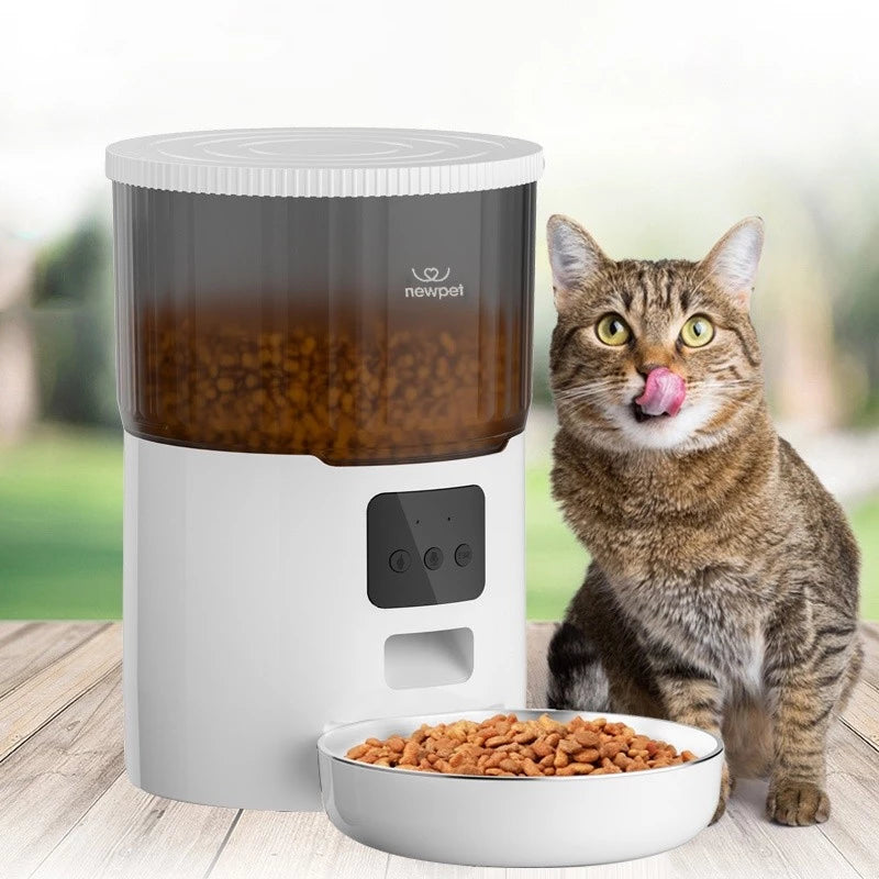 Alimentador Automático 4L Programável com Gravação de Voz para Cachorro e Gato Newpet™