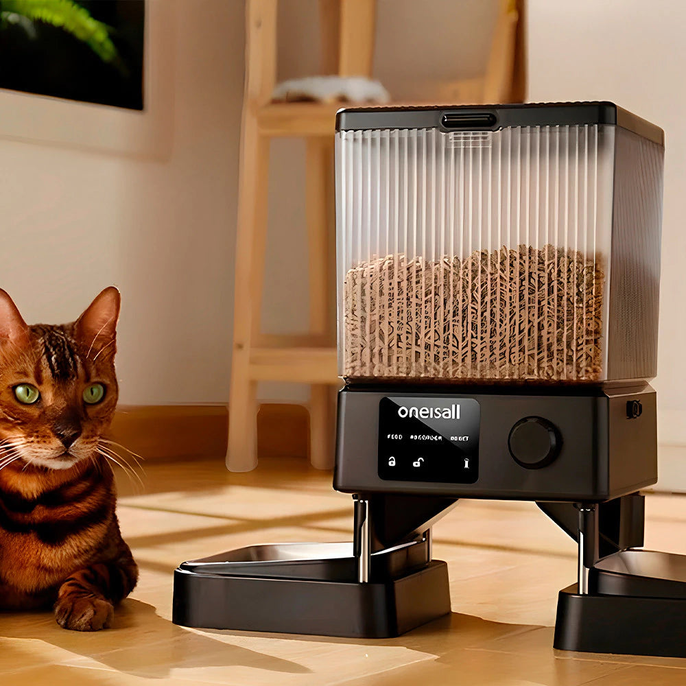 Comedouro Automático Duplo 5L com Controle de Porções para Cachorro e Gato Oneisall™