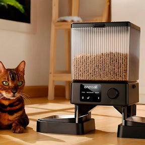 Comedouro Automático Duplo 5L com Controle de Porções para Cachorro e Gato Oneisall™